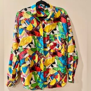 Hi Tech Vintage Abstract Silk Shirt